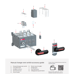 ABB OT630E04CP 630A 4P 355kW Manual Change Over Switches สวิตซ์สลับแหล่งจ่ายระหว่างแหล่งจ่ายไฟฟ้า OT_CP Change Over Switch - Image 3