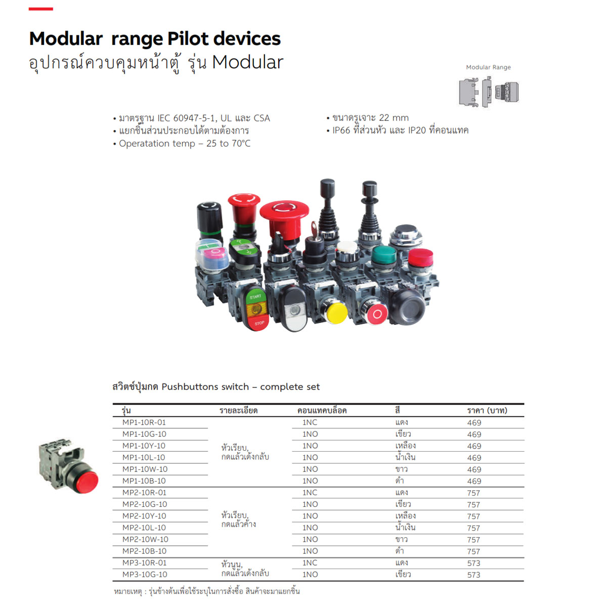 ABB Pilot Devices รุ่น Modular