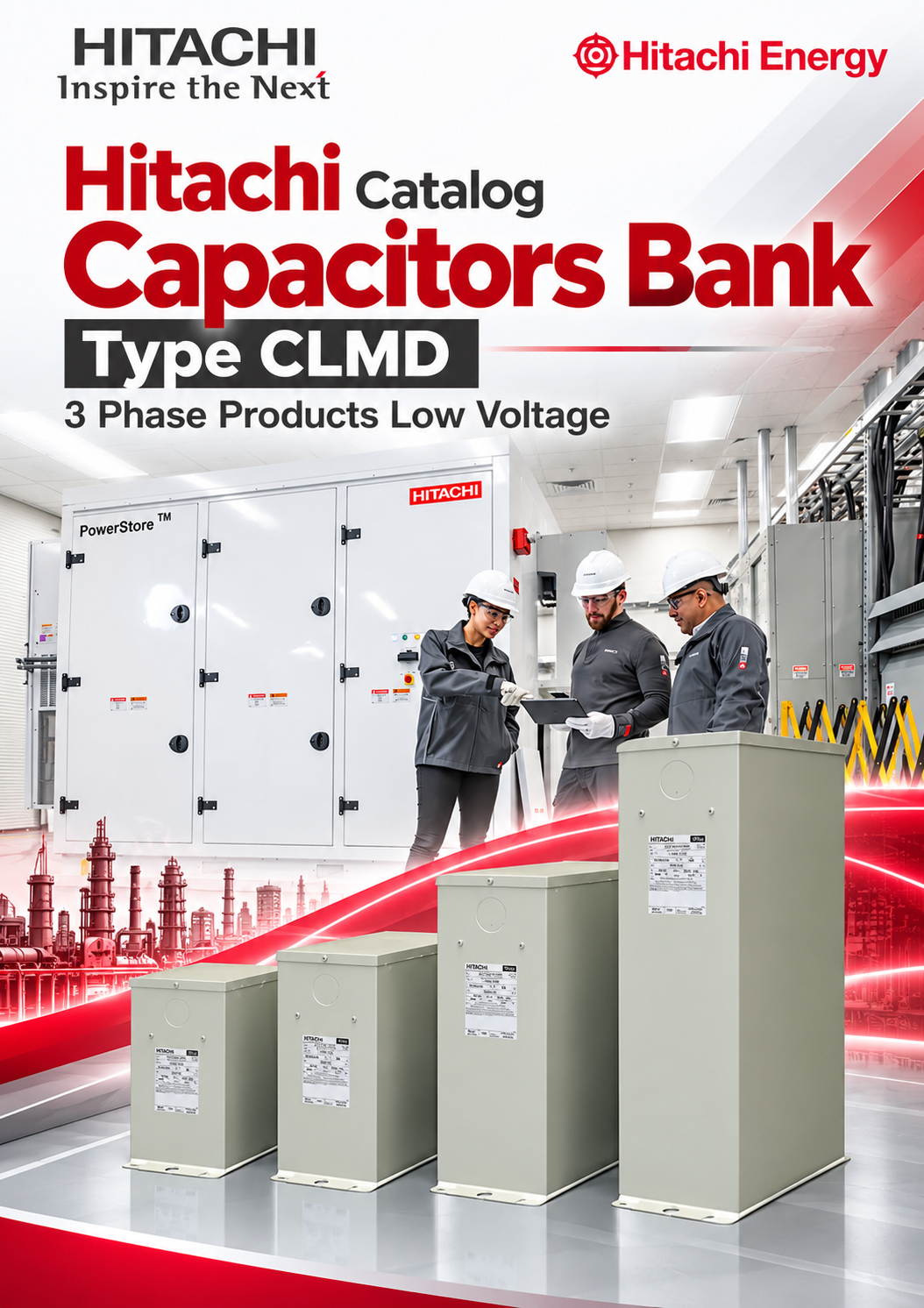 Hitachi Catalog Capacitors Bank Type CLMD 3 Phase Products Low Voltage