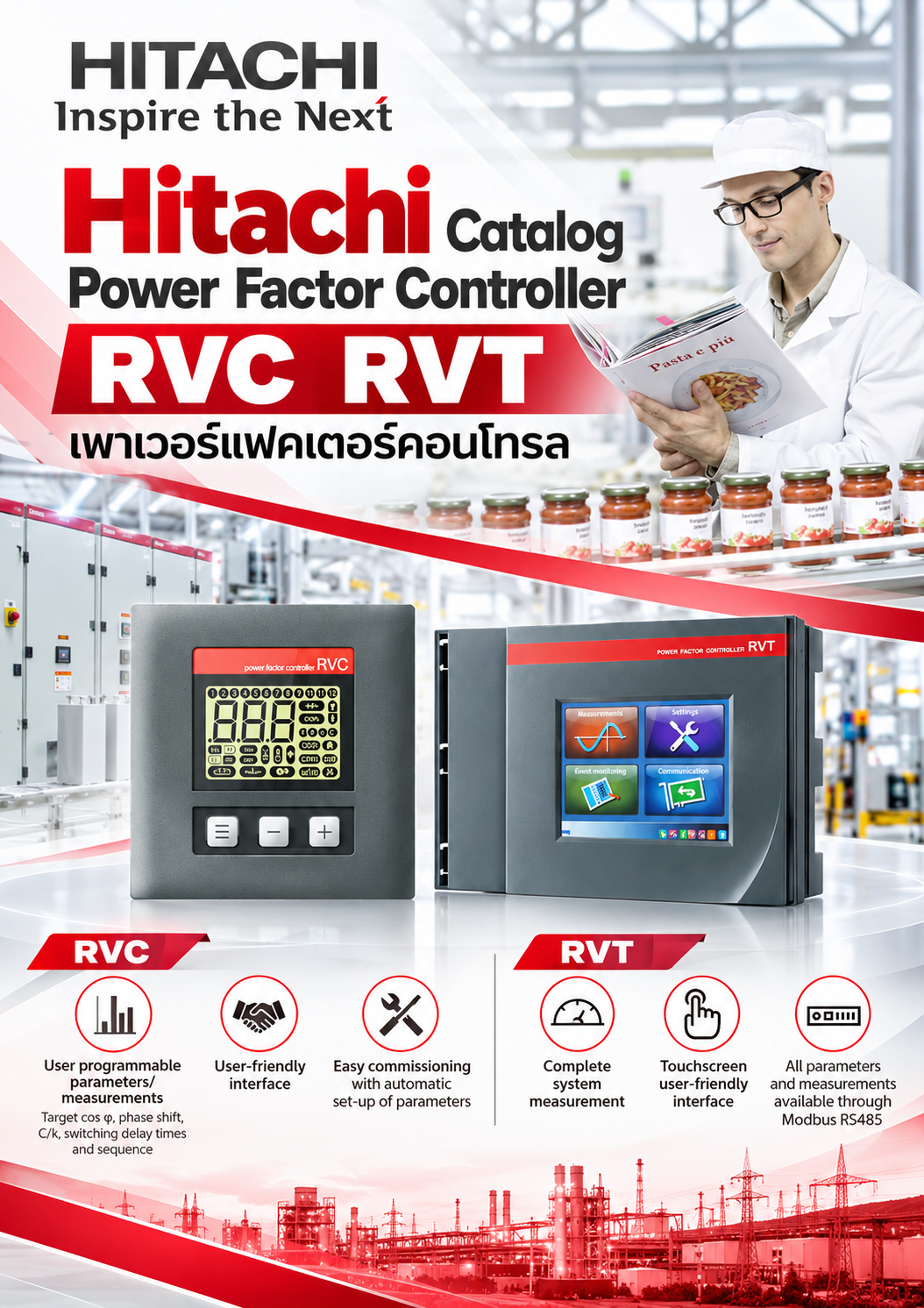 Hitachi Catalog Power Factor Controller RVC RVT เพาเวอร์แฟคเตอร์คอนโทรล