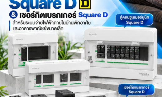 Schneider Consumer Unit ตู้้คอนซููมเมอร์์ยูนิต Square D & เซอร์กิตเบรกเกอร์ Square D สำหรับระบบจ่ายไฟฟ้าภายในบ้านพักอาศัยและอาคารพาณิชย์ขนาดเล็ก
