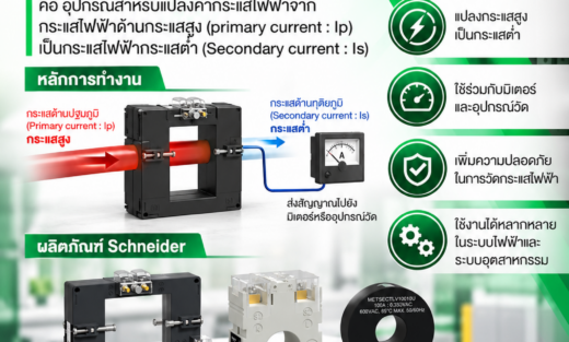 Schneider Current Transformer CTs (Current Transformer) คืือ อุุปกรณ์์สำหรัับแปลงค่่ากระแสไฟฟ้้าจาก กระแสไฟฟ้าด้านกระแสสูง (primary current : Ip) เป็นกระแสไฟฟ้ากระแสต่ำ (Secondary current : Is)
