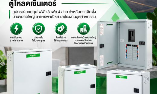 Schneider Square D Classic Load Center ตู้้โหลดเซ็็นเตอร์์ อุุปกรณ์์ควบคุุมไฟฟ้้า 3 เฟส 4 สาย สํําหรัับการติิดตั้้งบ้้านขนาดใหญ่่ อาคารพาณิิชย์์ และโรงงานอุุตสาหกรรม